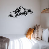 Decoratiune de perete Metal Mountain 3, Negru, 30x67 cm
