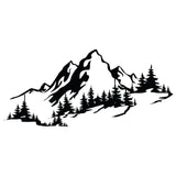 Decoratiune de perete Metal Mountain 3, Negru, 30x67 cm
