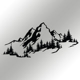 Decoratiune de perete Metal Mountain 3, Negru, 30x67 cm