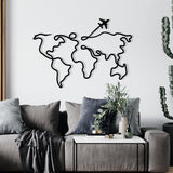 Decoratiune de perete Metal Mozzafiato, Negru, 42x60 cm