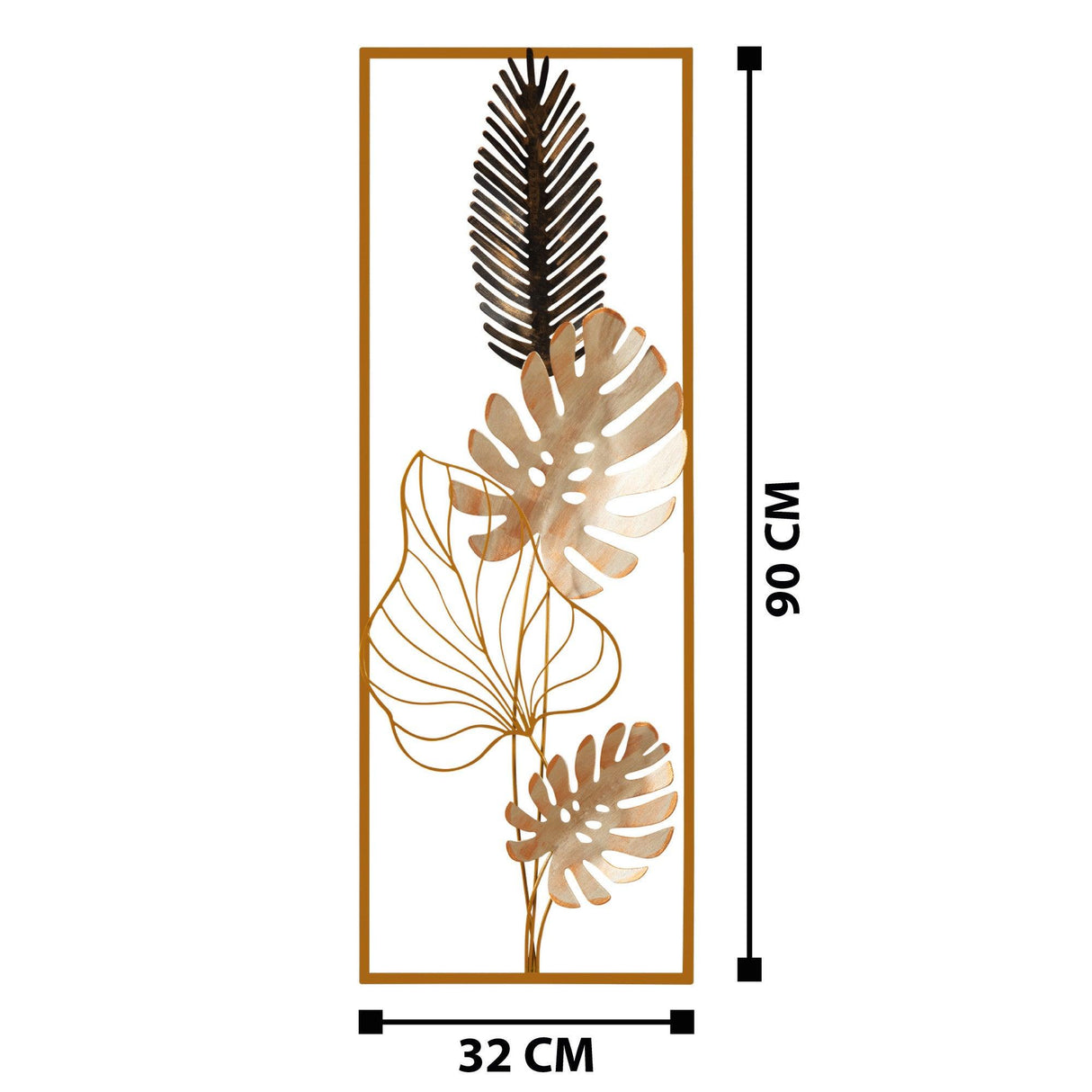 Decoratiune de perete Metal Nazo, Multicolor, 90x5x32 cm