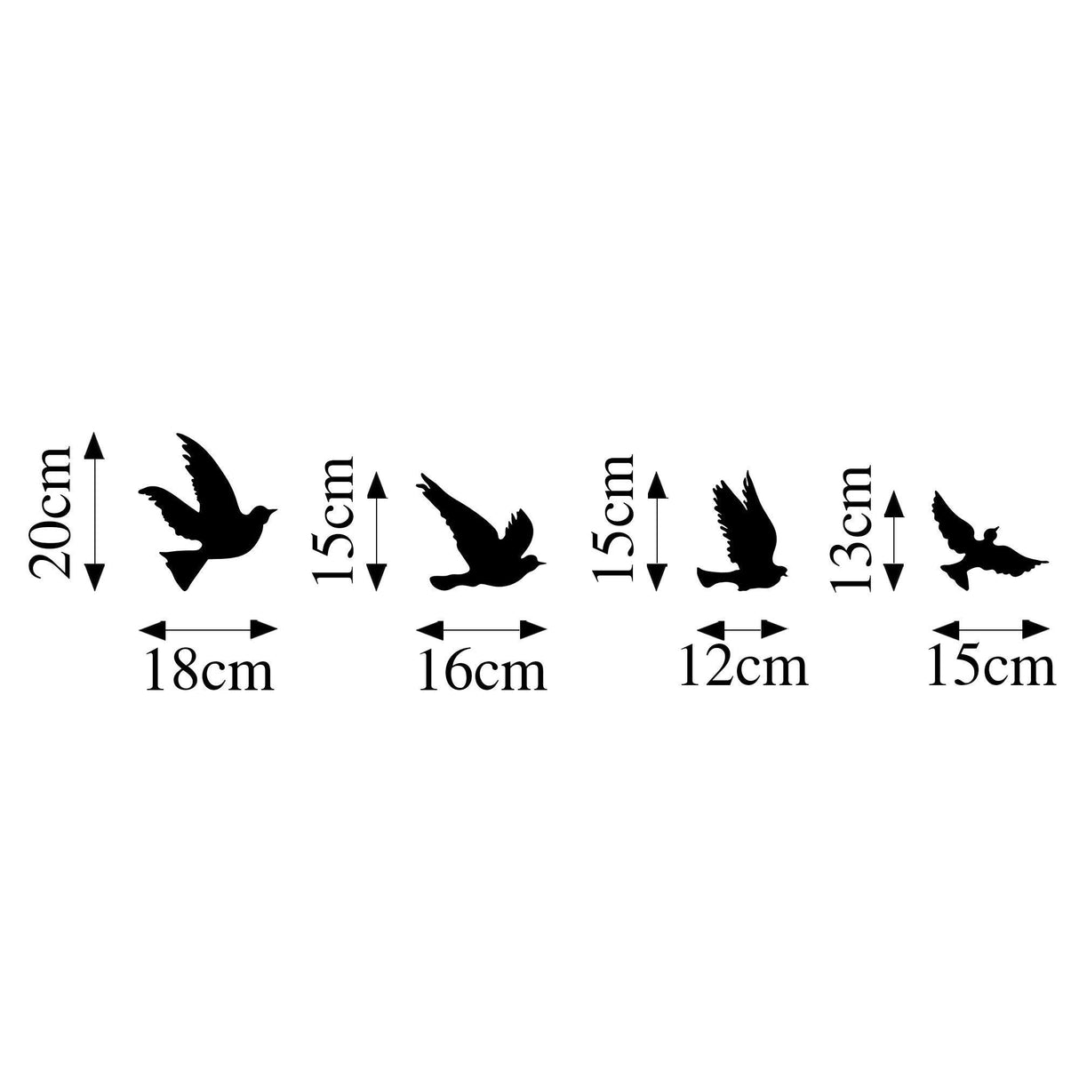 Decoratiune de perete metal Pigeons, Negru, 20x18 cm