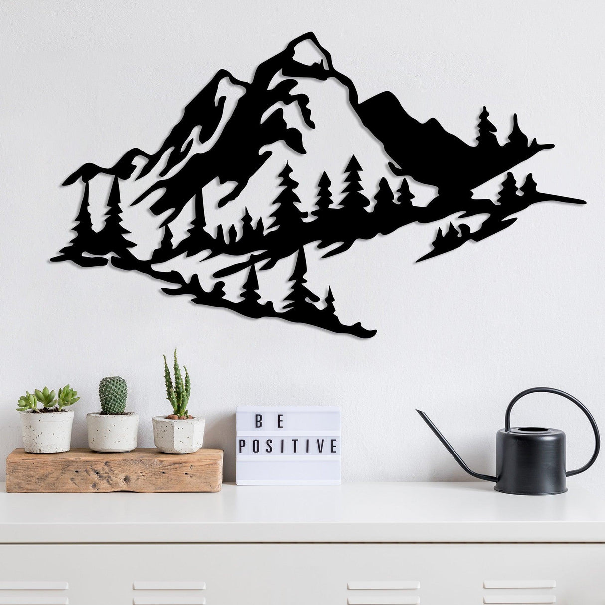 Decoratiune de perete Metal Tanelorn, Negru, 40x70x0.15 cm