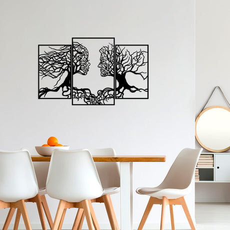 Decoratiune de perete Metal Tanelorn, Negru, 71x116 cm