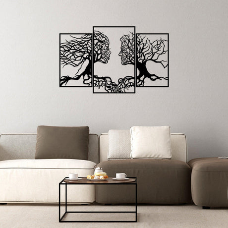 Decoratiune de perete Metal Tanelorn, Negru, 71x116 cm