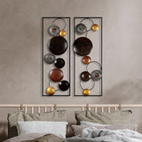 Decoratiune de perete Metal Textured - 3, Multicolor, 92x32 cm