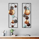 Decoratiune de perete Metal Textured - 9, Multicolor, 32x4x90 cm
