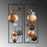 Decoratiune de perete Metal Textured - 9, Multicolor, 32x4x90 cm