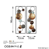 Decoratiune de perete Metal Textured - 9, Multicolor, 32x4x90 cm