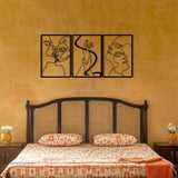 Decoratiune de perete Metal The Unity Of Love, Negru, 50x109 cm
