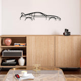Decoratiune de perete Metal Toyota Supra Silhouette, Negru, 15x70 cm