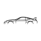 Decoratiune de perete Metal Toyota Supra Silhouette, Negru, 15x70 cm