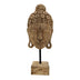 Decoratiune masa Buddha Mask din lemn mango Natural si fier, 20x18x48 cm