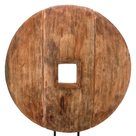 Decoratiune masa Cart lemn de mango Natural si fier, 40x9x54 cm