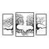 Decorațiune metal Wall deco Connecto set 3 piese negru metal, 38x50 cm