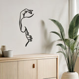 Decorațiune metal Wall deco Femalo negru metal, 20x50 cm