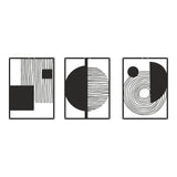 Decorațiune metal Wall deco Harimia set 3 piese negru metal, 37x50 cm