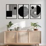 Decorațiune metal Wall deco Harimia set 3 piese negru metal, 37x50 cm