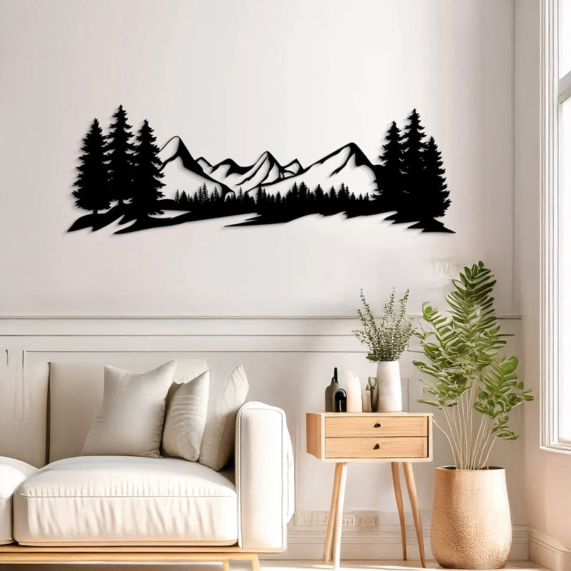 Decorațiune metal Wall deco Mounde negru metal, 60x20 cm