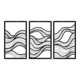 Decorațiune metal Wall deco Ocena set 3 piese negru metal, 30x50 cm