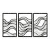 Decorațiune metal Wall deco Ocena set 3 piese negru metal, 30x50 cm