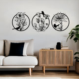Decorațiune metal Wall deco Renka set 3 piese negru metal, Ø30x1 cm