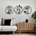 Decorațiune metal Wall deco Renka set 3 piese negru metal, Ø30x1 cm