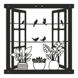 Decorațiune metal Wall deco Windo negru metal, 50x50 cm