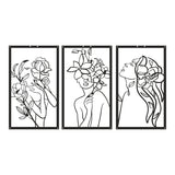 Decorațiune metal Wall deco Witho set 3 piese negru metal, 30x50 cm
