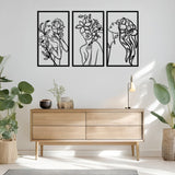 Decorațiune metal Wall deco Witho set 3 piese negru metal, 30x50 cm