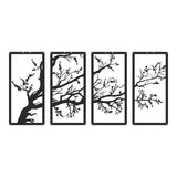 Decorațiune metal Wall deco Zenta set of 4 pieces negru metal, 20x50 cm