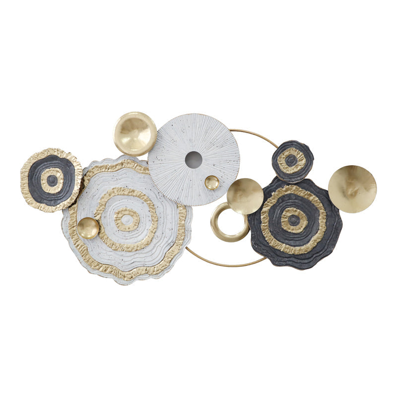 Decoratiune perete din metal Melin, Auriu, 127x63x6 cm
