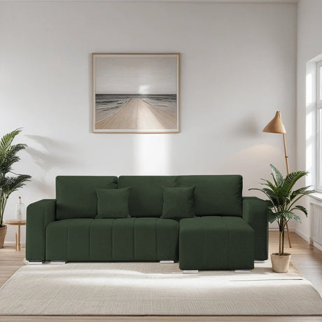 Canapea extensibilă 3 locuri cu depozitare Armando, Colț, Diverse culori, 240x147x85 cm