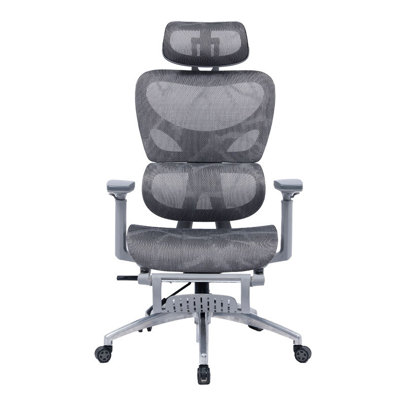 Director scaun birou cu suport pentru picioare Thelonius, Gri, 61x63x125 cm