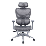 Director scaun birou cu suport pentru picioare Thelonius, Gri, 61x63x125 cm