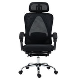 Director scaun de birou cu suport pentru picioare, plasa, negru, 62x124x58 cm