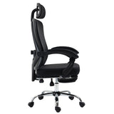 Director scaun de birou cu suport pentru picioare, plasa, negru, 62x124x58 cm