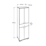 Dulap ADR-441-PP-1 Home Collection® Diamond, Multifunctional, 4 usi, 4 rafturi, 1 sertar, Alb, 60x187x40 cm
