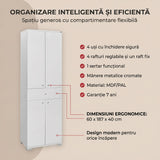 Dulap ADR-441-PP-1 Home Collection® Diamond, Multifunctional, 4 usi, 4 rafturi, 1 sertar, Alb, 60x187x40 cm