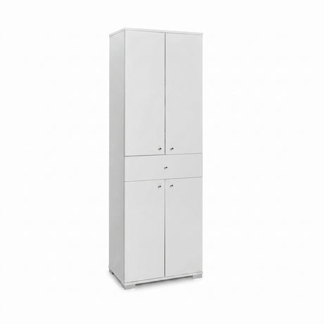Dulap ADR-441-PP-1 Home Collection® Diamond, Multifunctional, 4 usi, 4 rafturi, 1 sertar, Alb, 60x187x40 cm