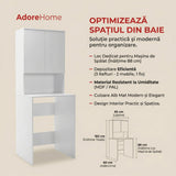 Dulap Baie ADR-482-BB-1 Home Collection® cu Loc Pentru Masina de Spalat, 3 Rafturi, 2 Usi, Alb, 65x182x60 cm