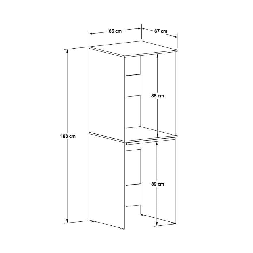 Dulap Baie ADR-488-BB-1 Home Collection® pentru Masina de Spalat si Uscator cu Blat Glisant, Alb, 65x182x67 cm