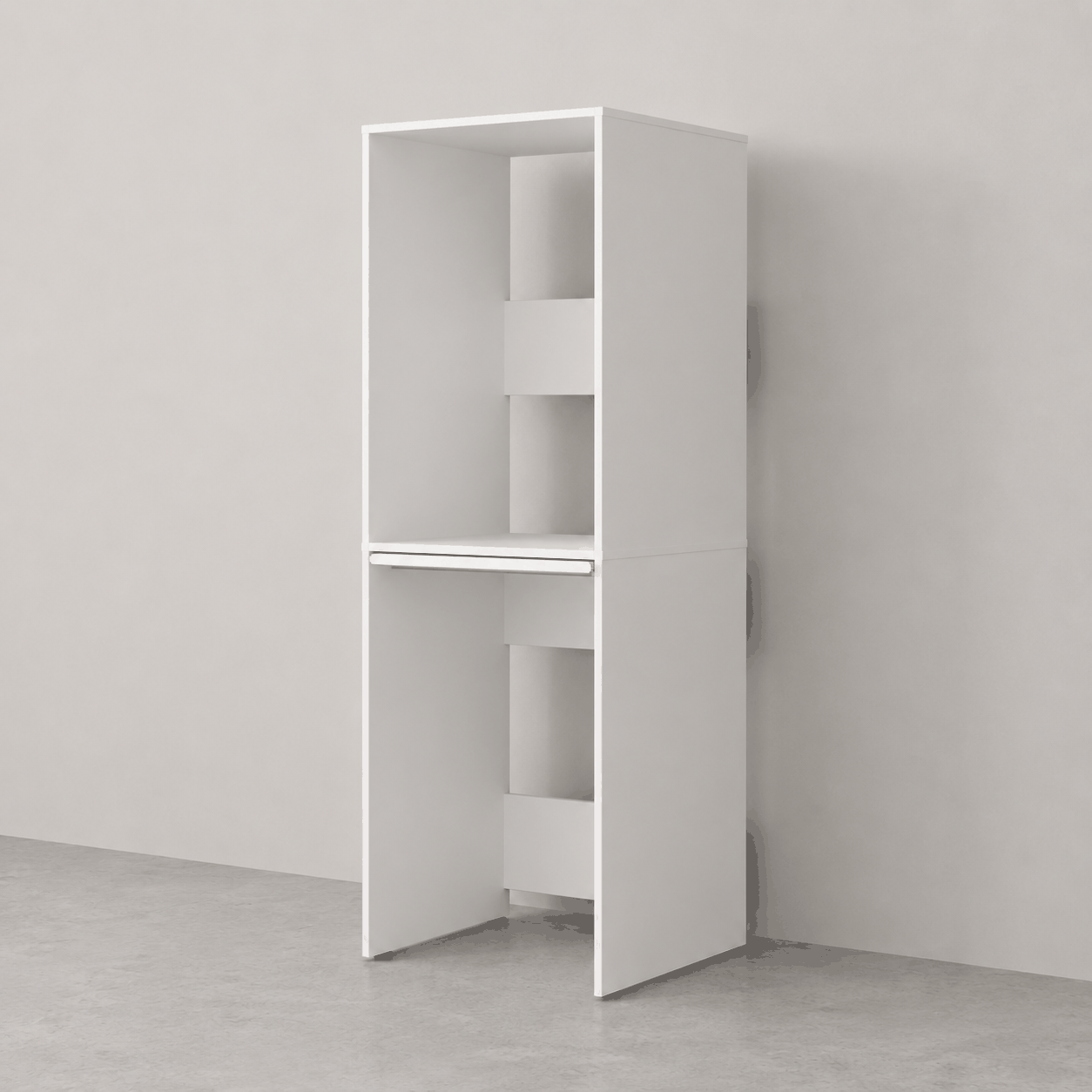 Dulap Baie ADR-488-BB-1 Home Collection® pentru Masina de Spalat si Uscator cu Blat Glisant, Alb, 65x182x67 cm | SKU: ADR-488-BB-1