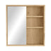 Dulap baie Bagno cu oglinda si Lustra, Natural, 60x14x64 cm