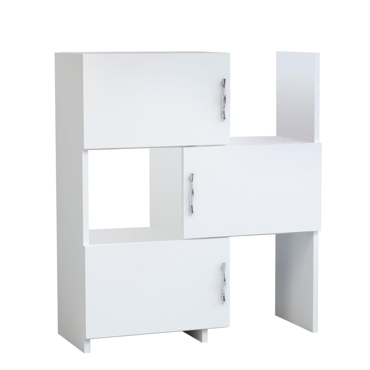 Dulap Baie cu 3 usi si rafturi Maria, Alb, 65x90x32 cm