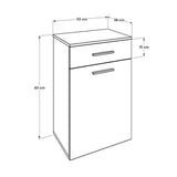 Dulap Baie cu cos de rufe ADR-611-PP-1 Home Collection® Diamond Mini, sertar, Alb Lucios, 52x83x38 cm