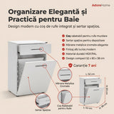 Dulap Baie cu cos de rufe ADR-611-PP-1 Home Collection® Diamond Mini, sertar, Alb Lucios, 52x83x38 cm