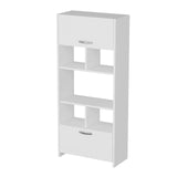 Dulap Bucatarie cu loc de Microunde si Rafturi, Alb, 65x35x140 cm