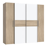 Dulap Closet 4 usi sonoma stejar alb melamina, 200x61x190 cm