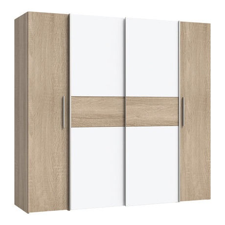 Dulap Closet 4 usi sonoma stejar alb melamina, 200x61x190 cm